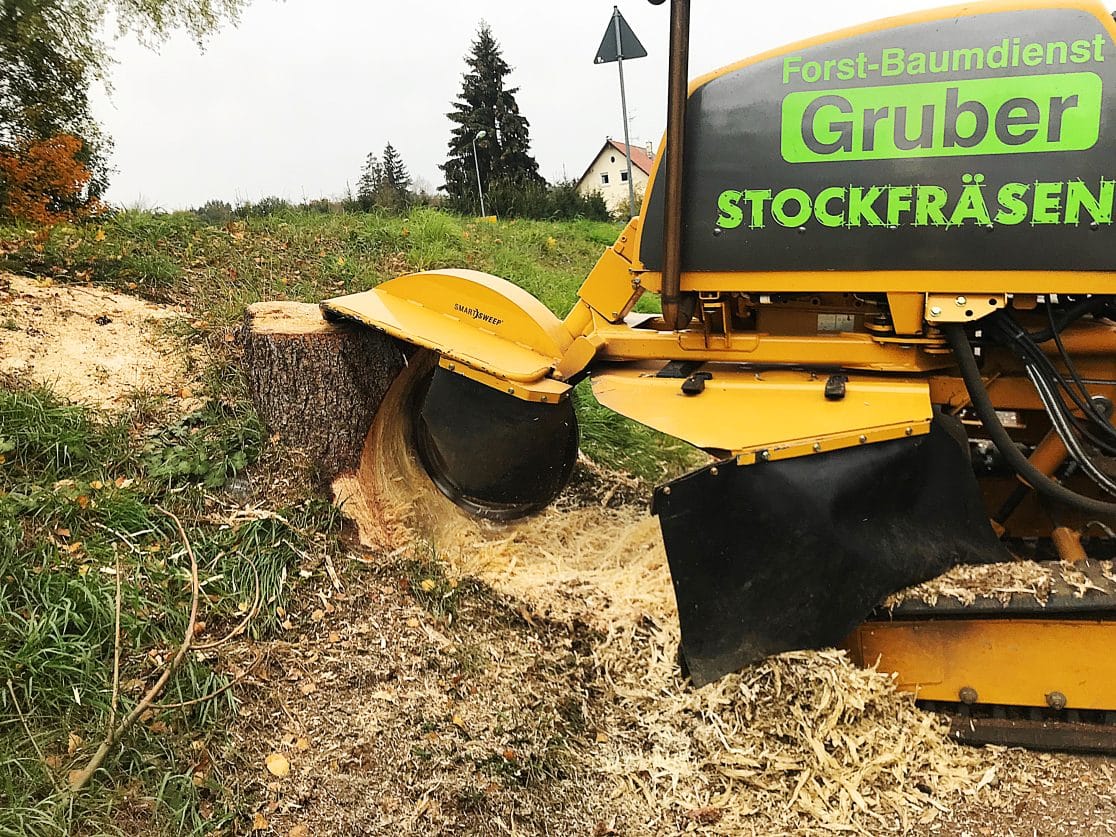 Stockfräse im Einsatz