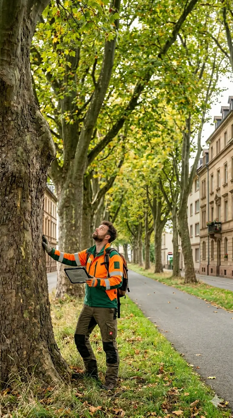 Baumkataster Baumgutachter bei der Arbeit